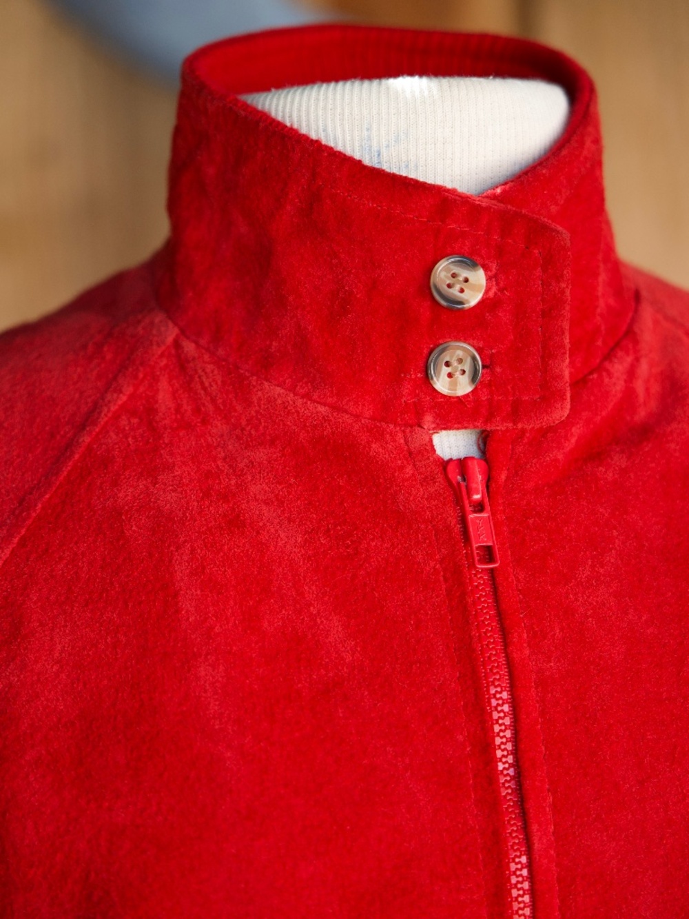 Vintage Authentic Imports 100% Leather Fire Red Bomber Jacket Unisex S - Picture 9 of 16